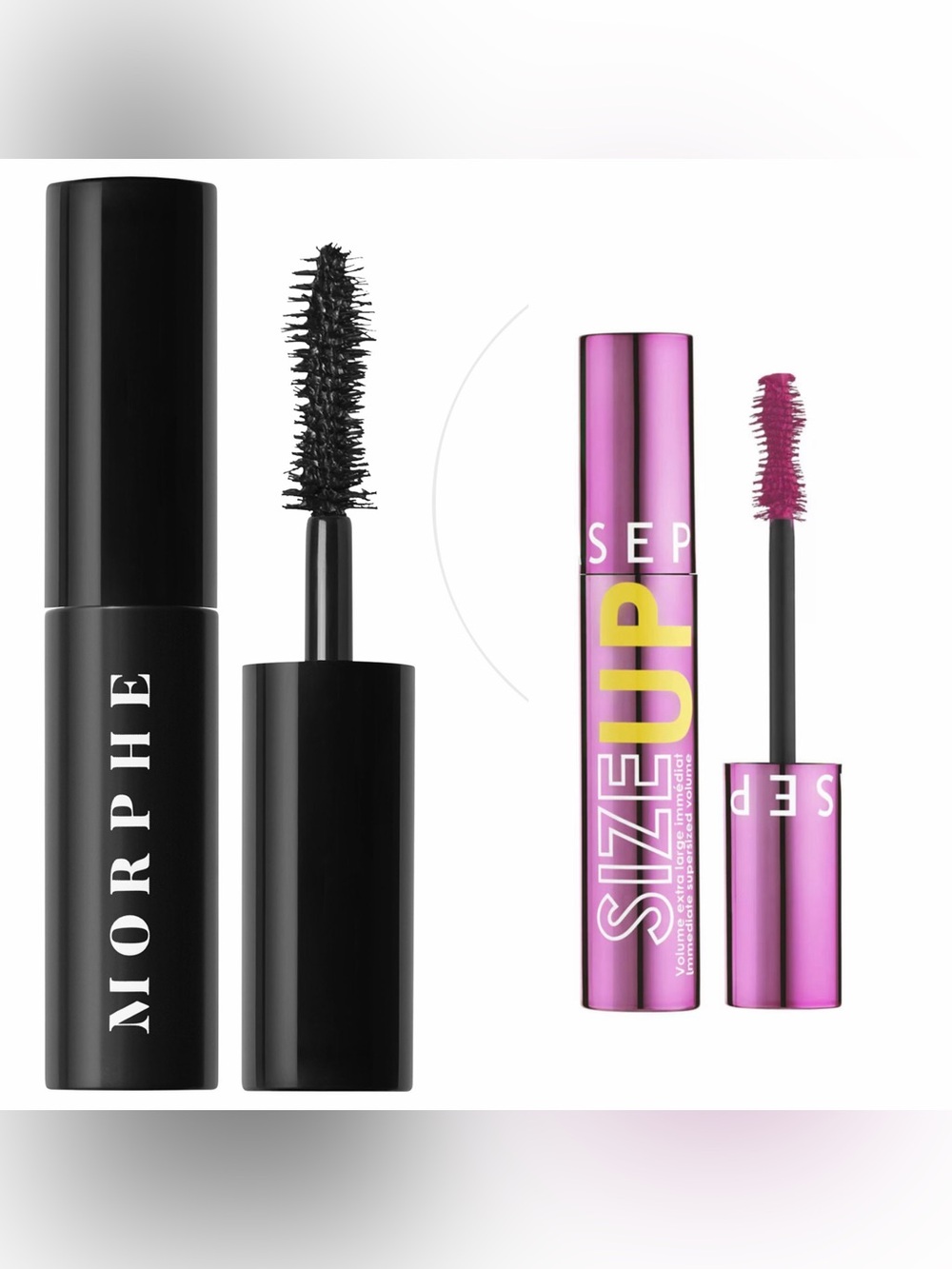 Morphe black mascara + Sephora collection pink size up 